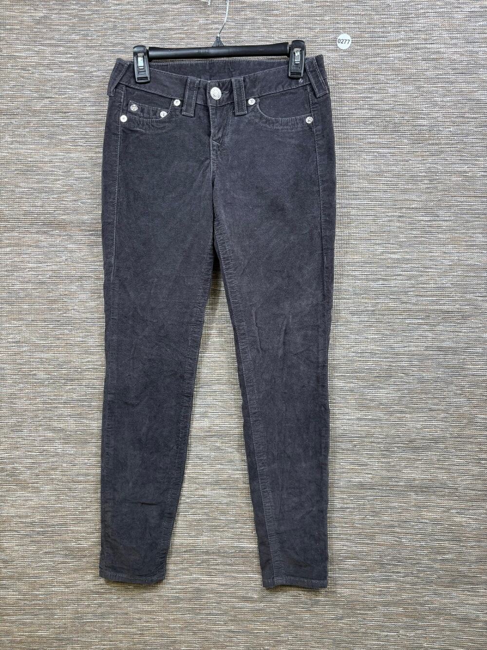 True Religion Skinny Legging Womens Size 27 Seat Black Low-Rise Denim Stretch